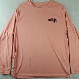 Reel Life Fishing Sun Shirt Mens Medium Peach